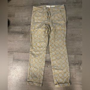 Anthropologie Chino Print Pants